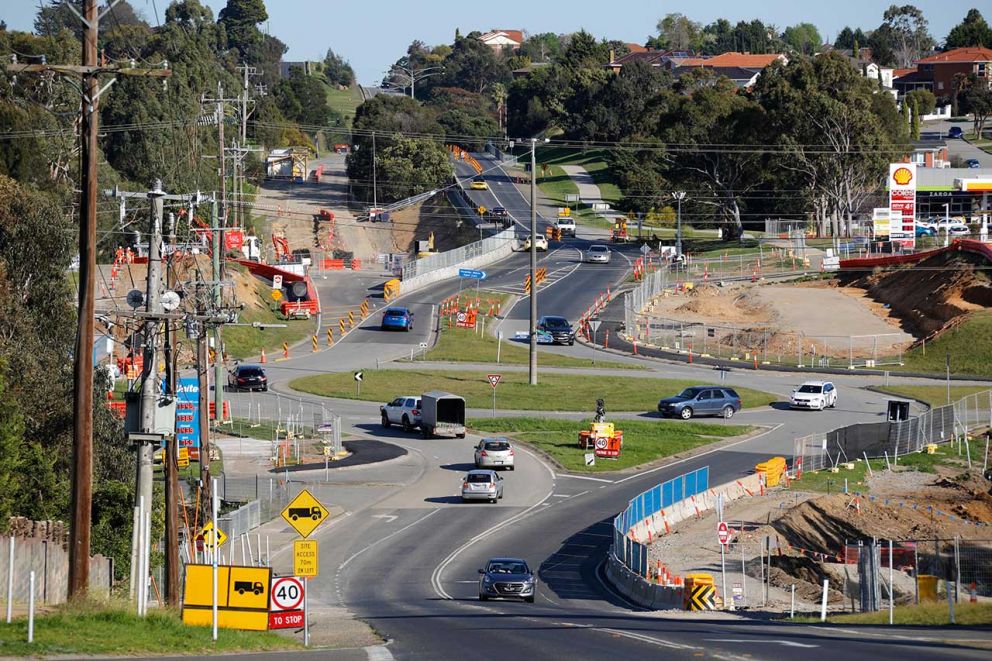 Progress along Heatherton Road