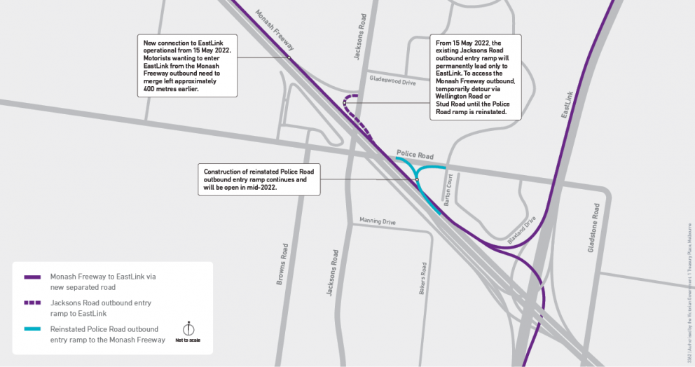 Map of new connections on Police and Jacksons roads