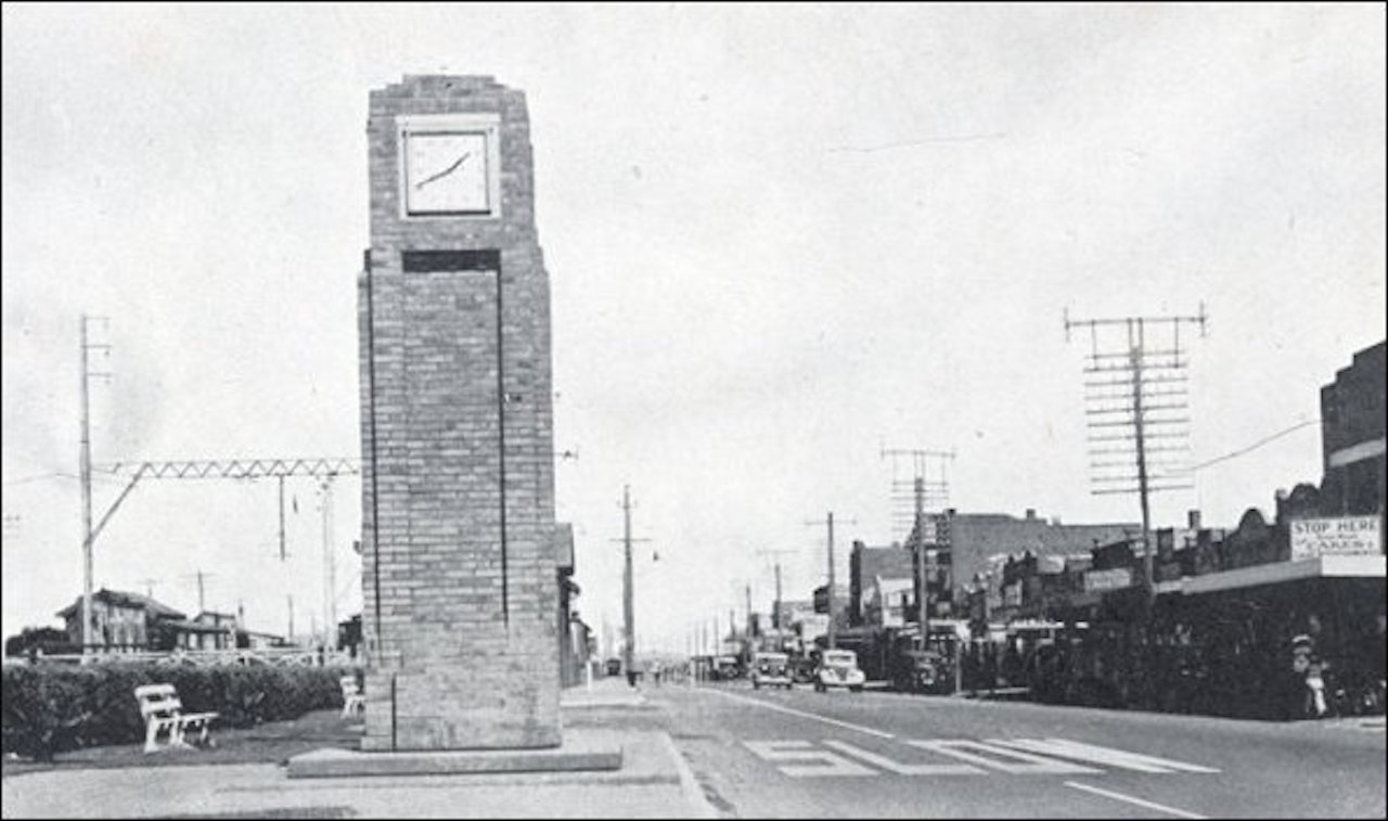 Black and white image of the Chelsea clock tower