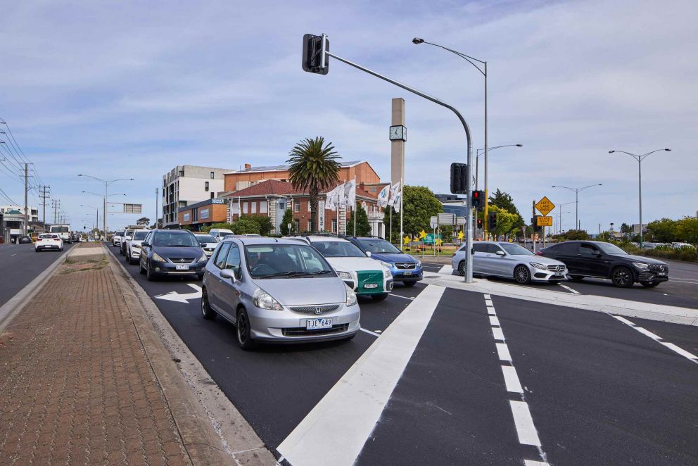 South Road and Nepean Highway construction image December 2021