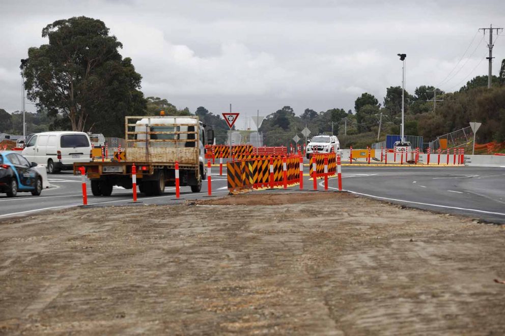 Surface works in progress at the Cranbourne-Frankston Road intersection