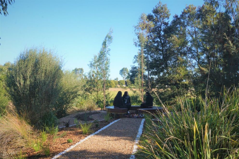The new garden offers a place for students to relax and destress