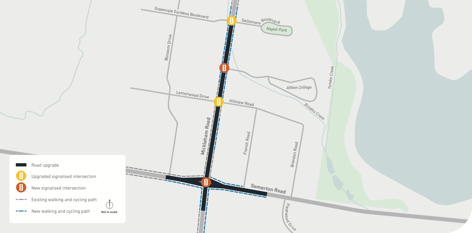 Somerton Rd to Dellamore Blvd Map