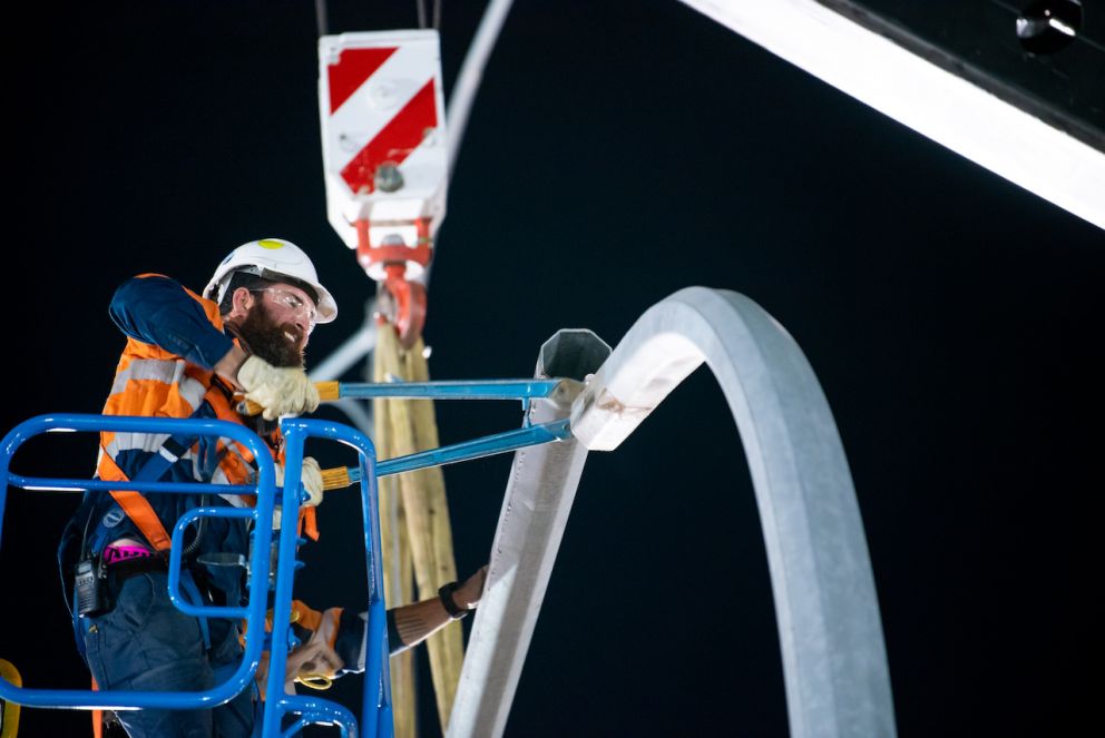 Work begins to remove the boom gates at Mt Derrimut Road