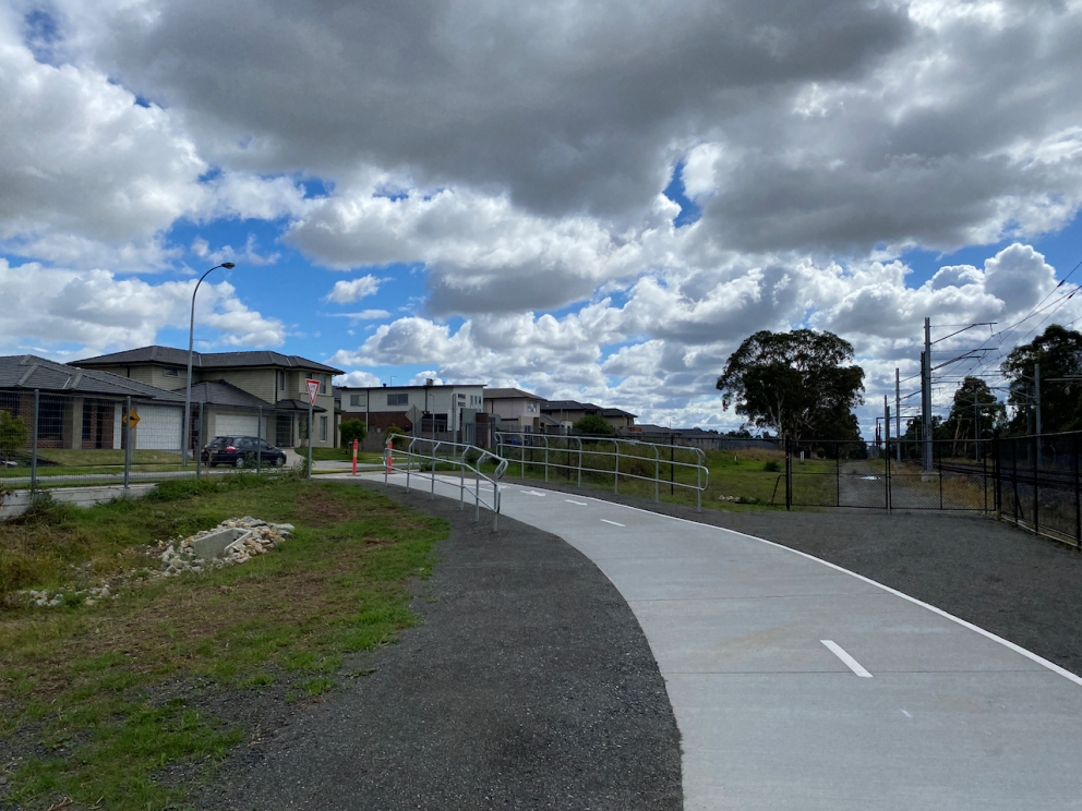 Shared use path with street entry