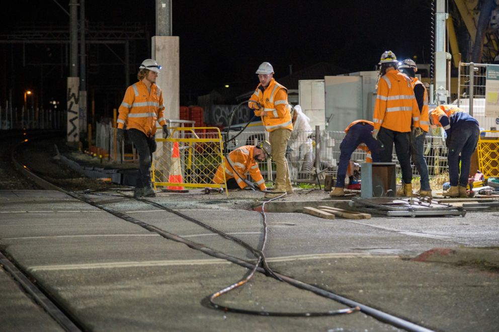 Works continue at the Neerim Road level crossing.