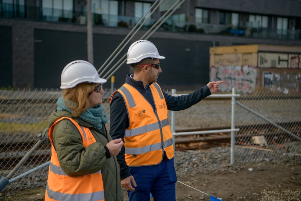 Hesham Al-Sharafi working on the Keon Parade Level Crossing Removal Project