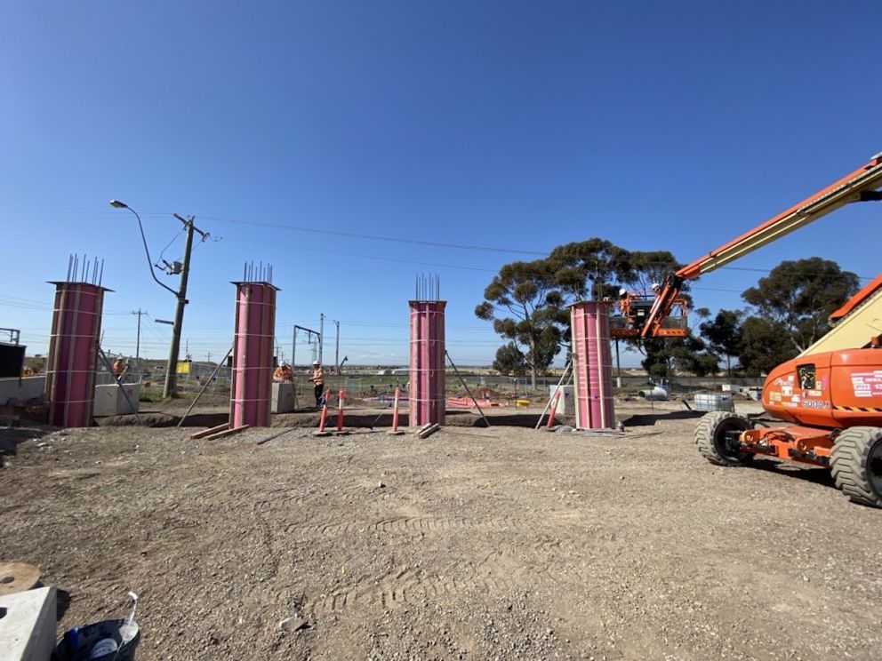 The bridge foundations continued to be constructed during the latest road closure