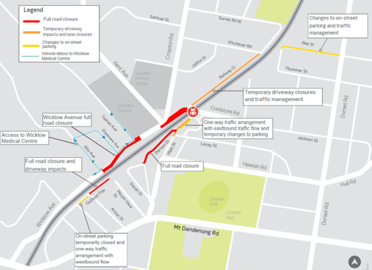 map showing Croydon traffic changes