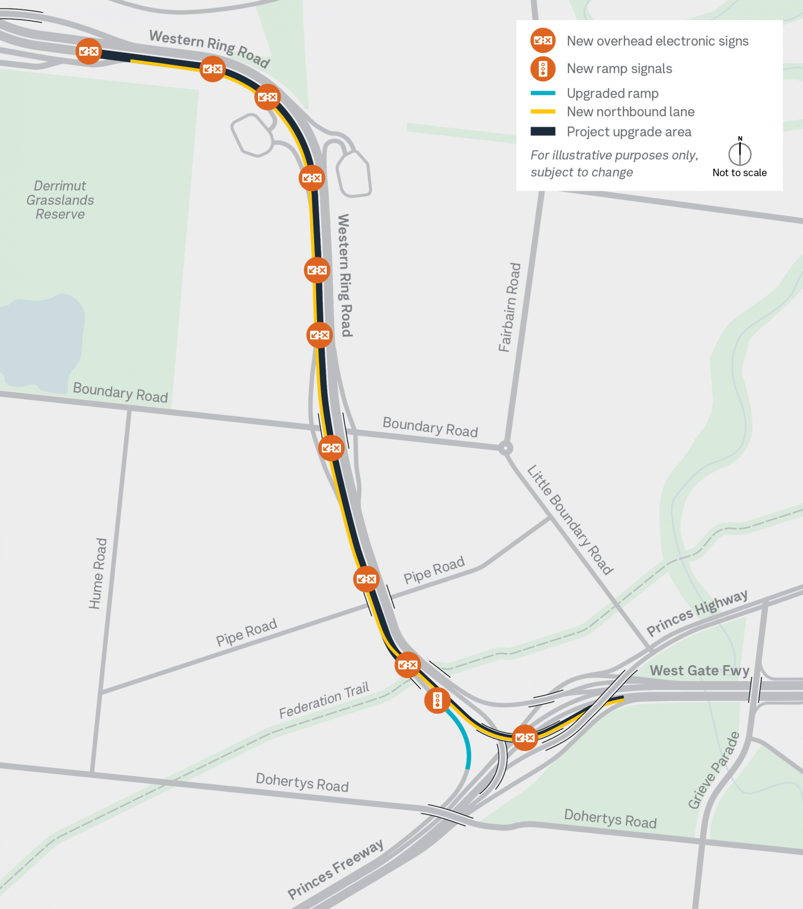 M80 - Fitzgerald Rd to Princess Fwy Project Overview Map