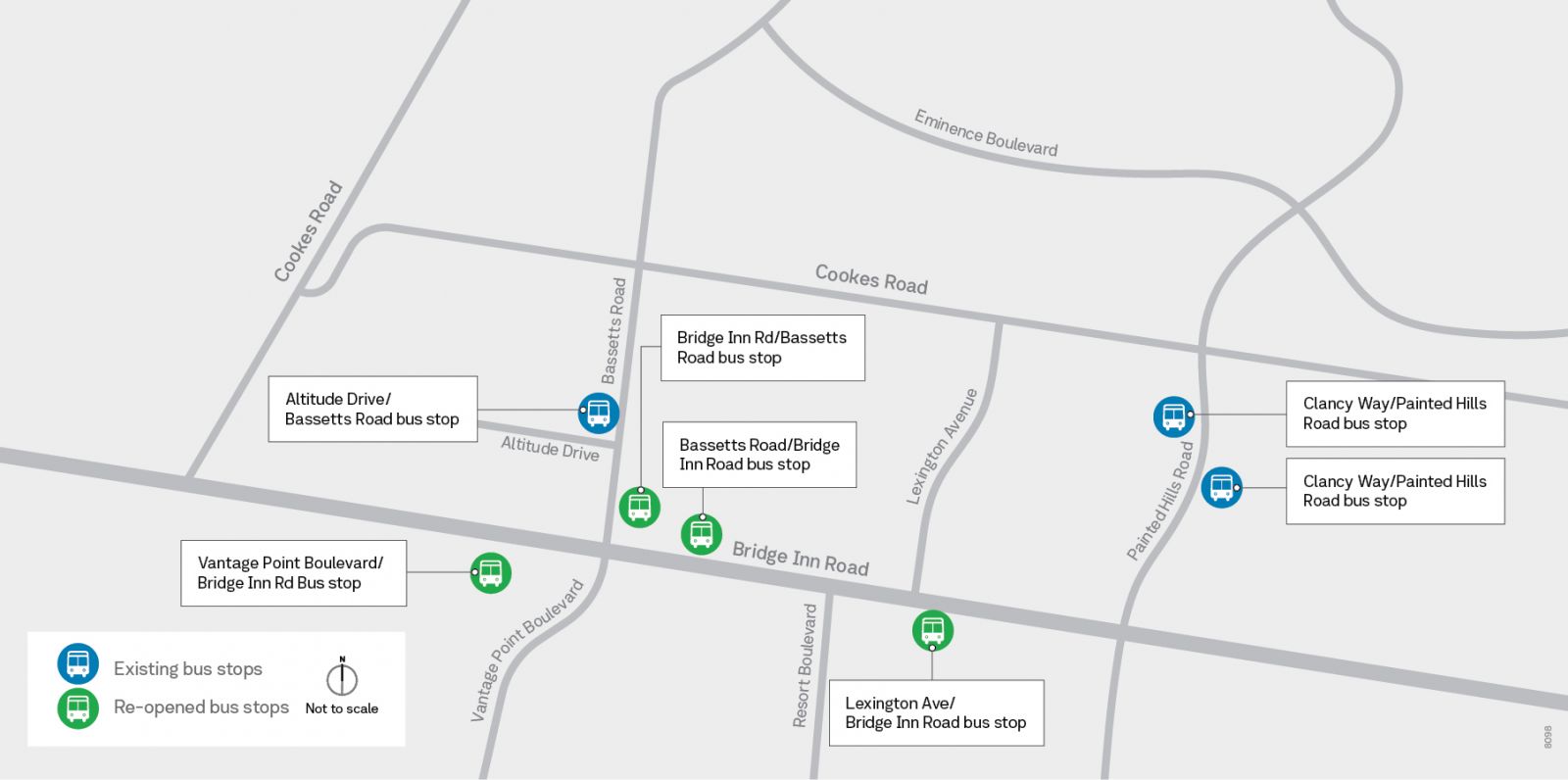 Painted Hills Rd Bus Stop Changes Map