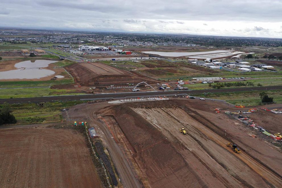 Ison Road Overpass construction progress June 2024