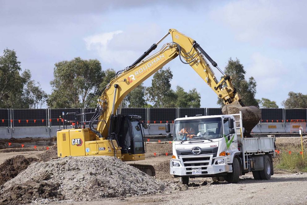 December 2023- Earthworks behind barriers to upgrade the McGregor Road outbound exit ramp