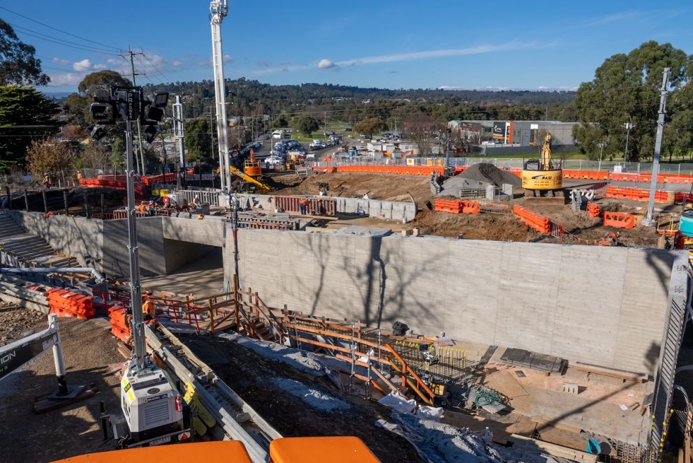 June 2024 – New underpass taking shape. Looking towards Melba Avenue