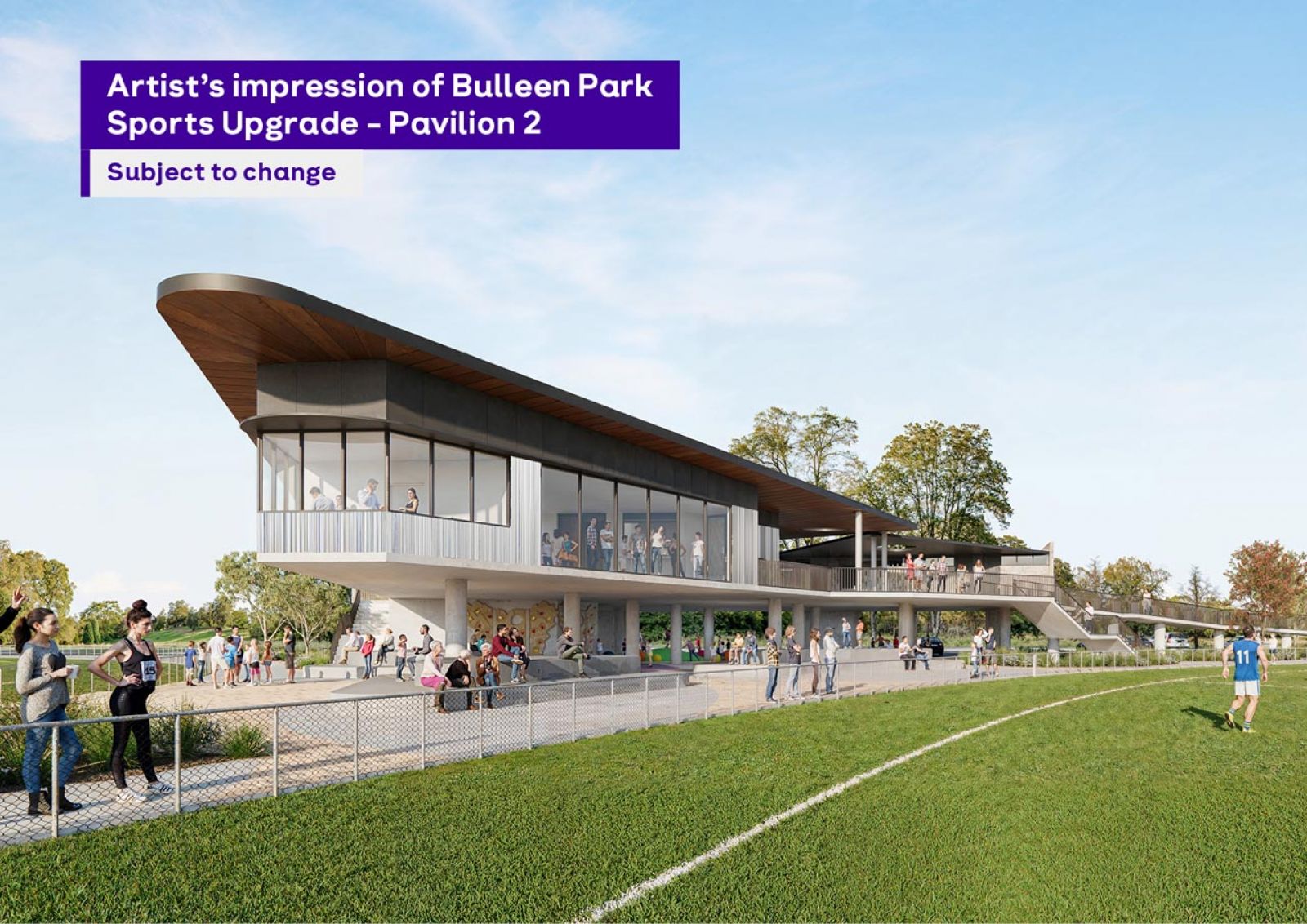 Artist's impression of Bulleen Park Sports Upgrade - Pavilion 2