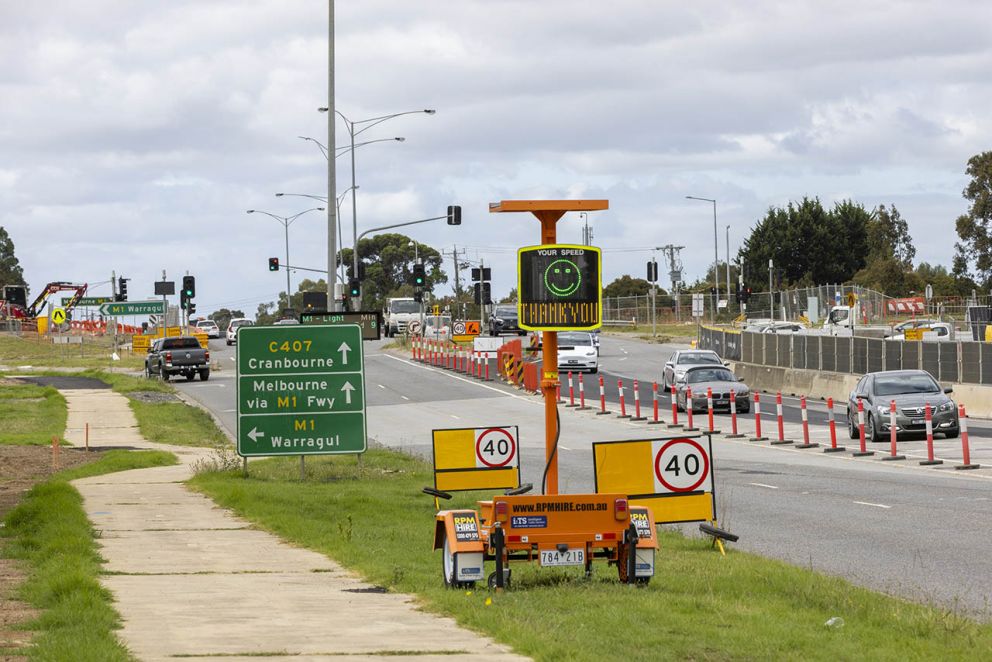 Our variable speed sign encouraging motorists to drive safely