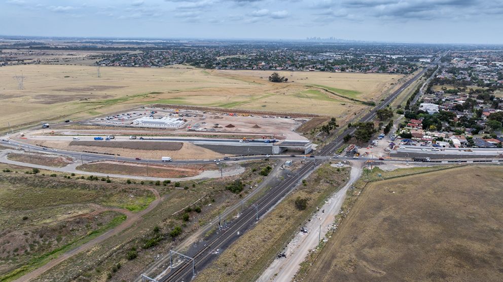 Crews recently asphalted the north and south approaches to the new Calder Park Drive bridge over the Sunbury line