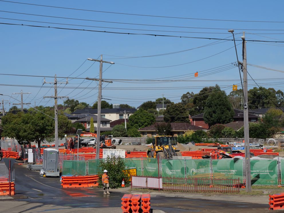 Crew onsite working on site investigations in Glen Waverley. 