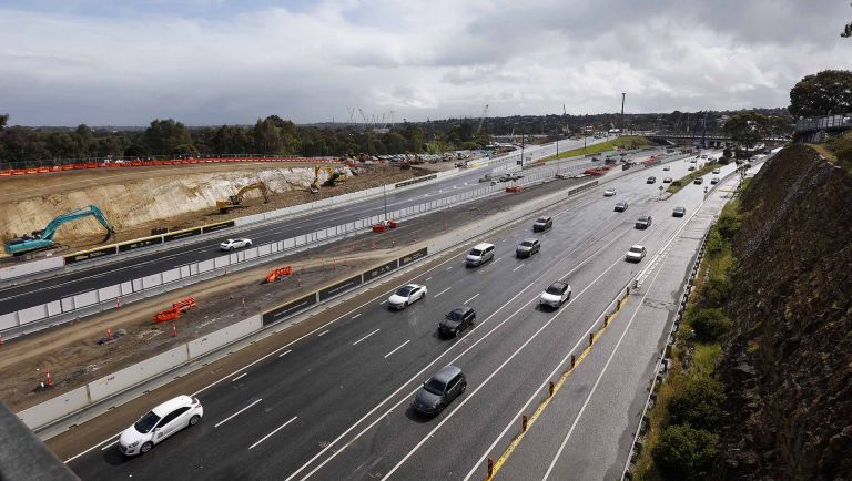 Works on the Eastern Freeway