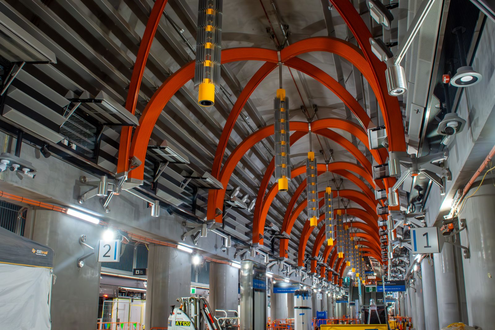 Construction of the Town Hall Station platforms