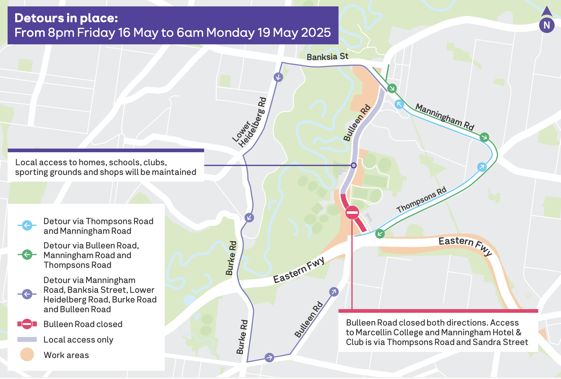 Detours in place map