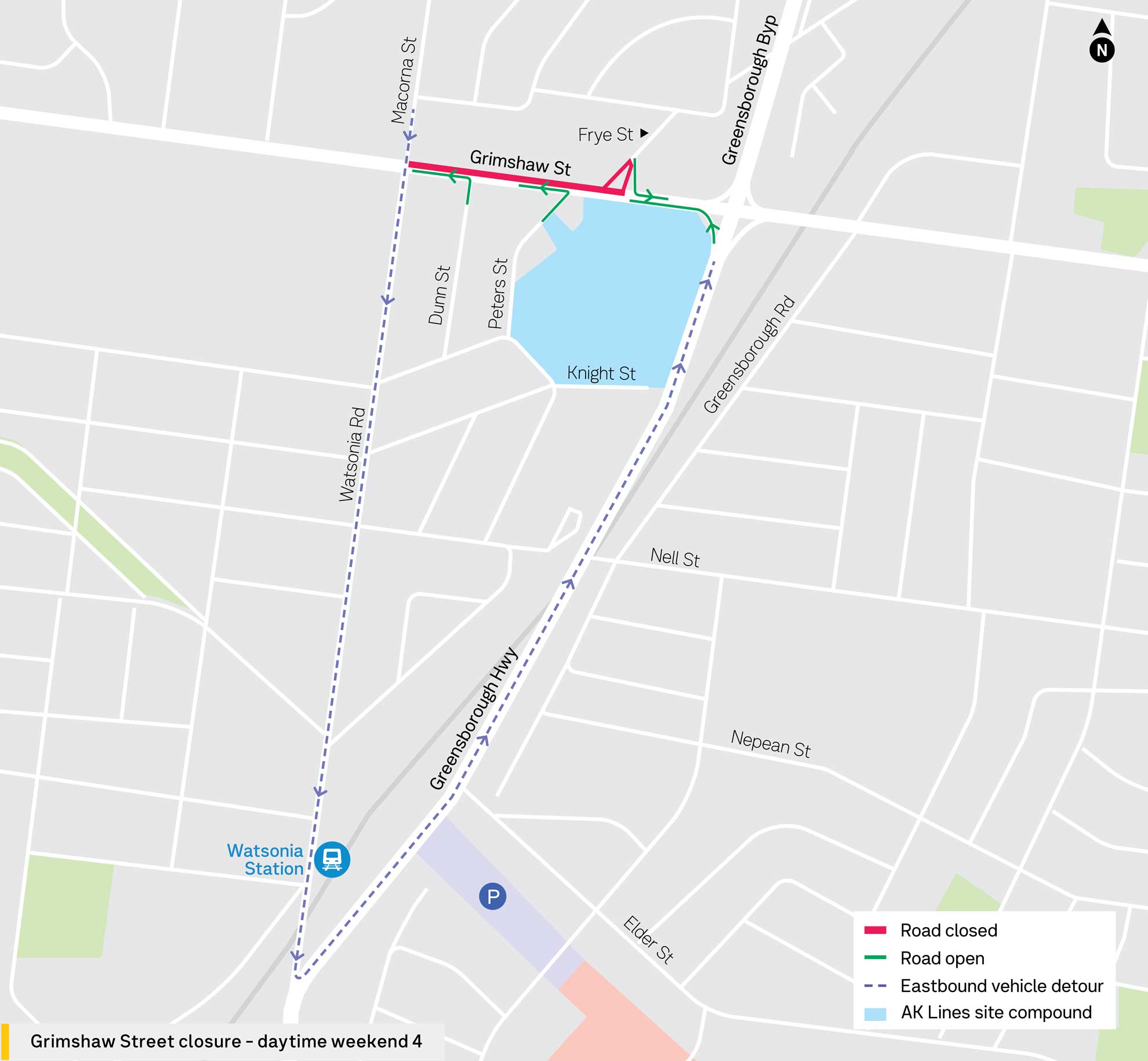 Grimshaw Street closure - day and night weekend 4