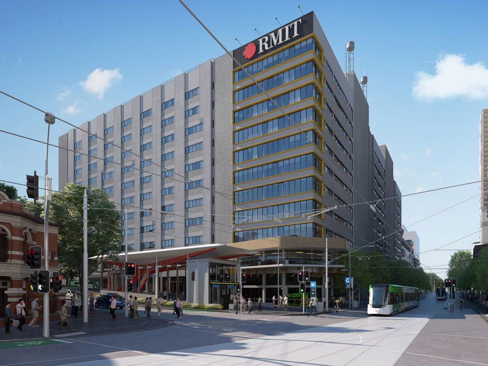 Artist impression of the Franklin Street entrance to State Library Station