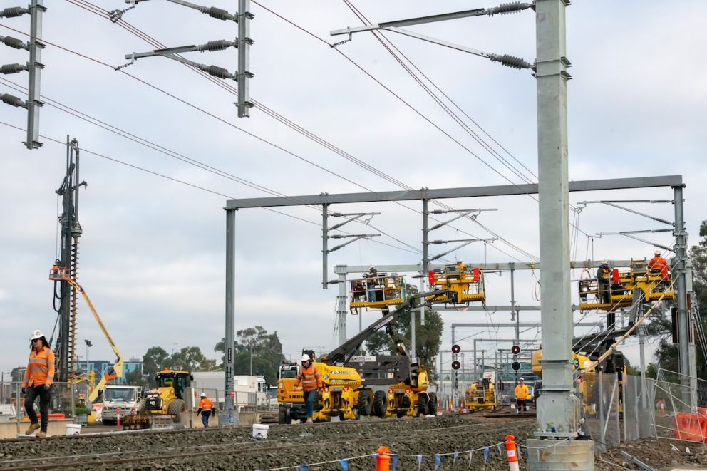 Works on the overheard wires