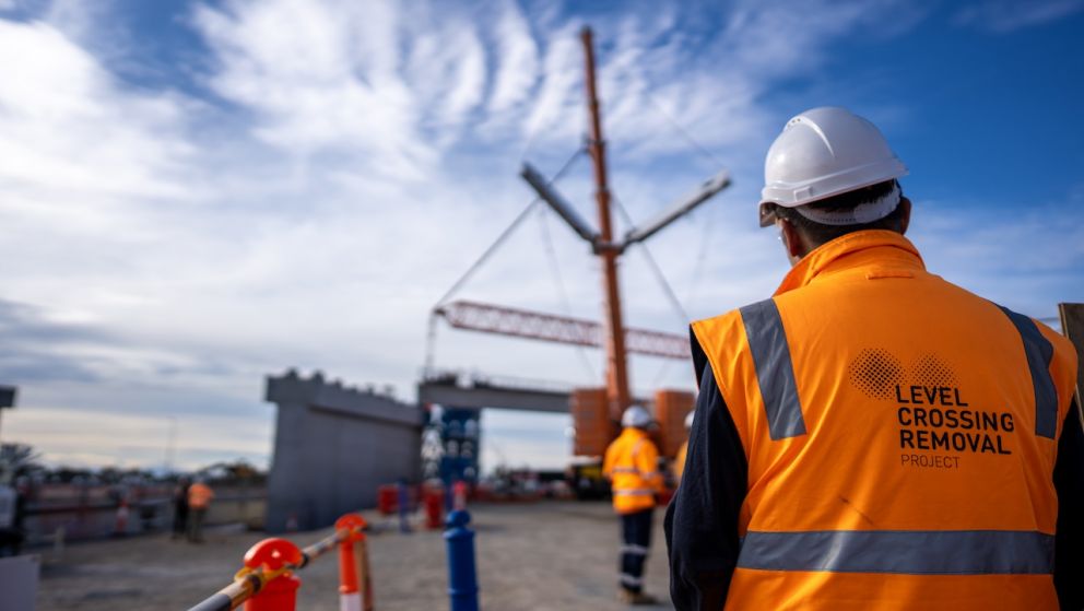 27 beams will be carefully lifted into place to form the new bridge in Truganina