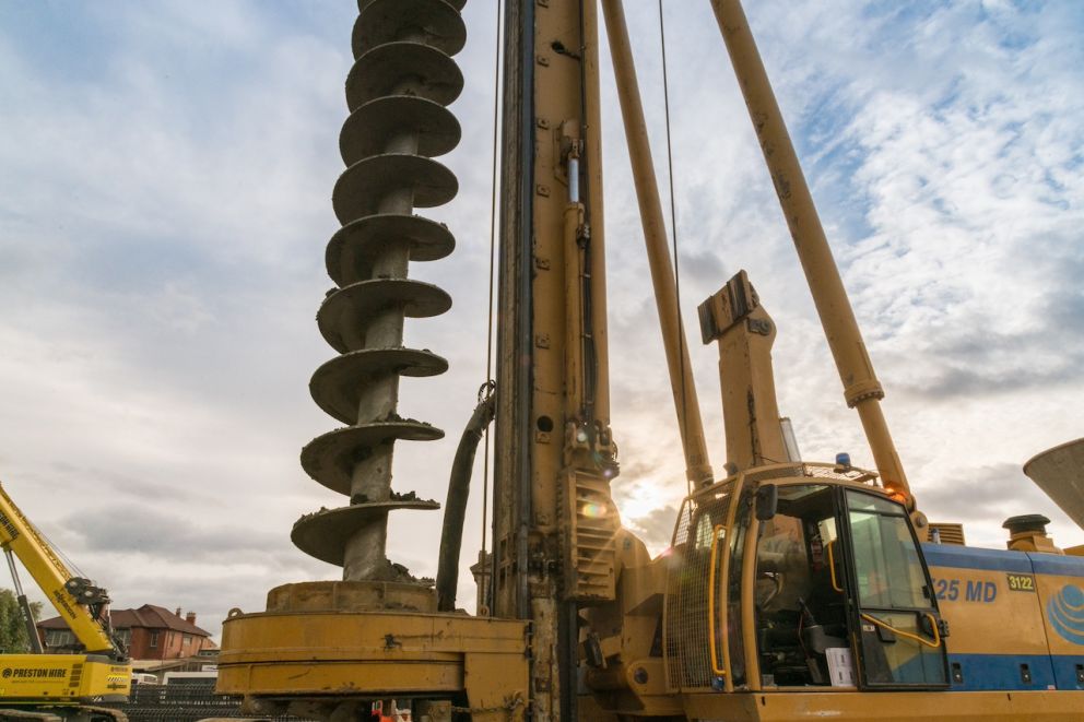 A piling rig on site at Mordialloc