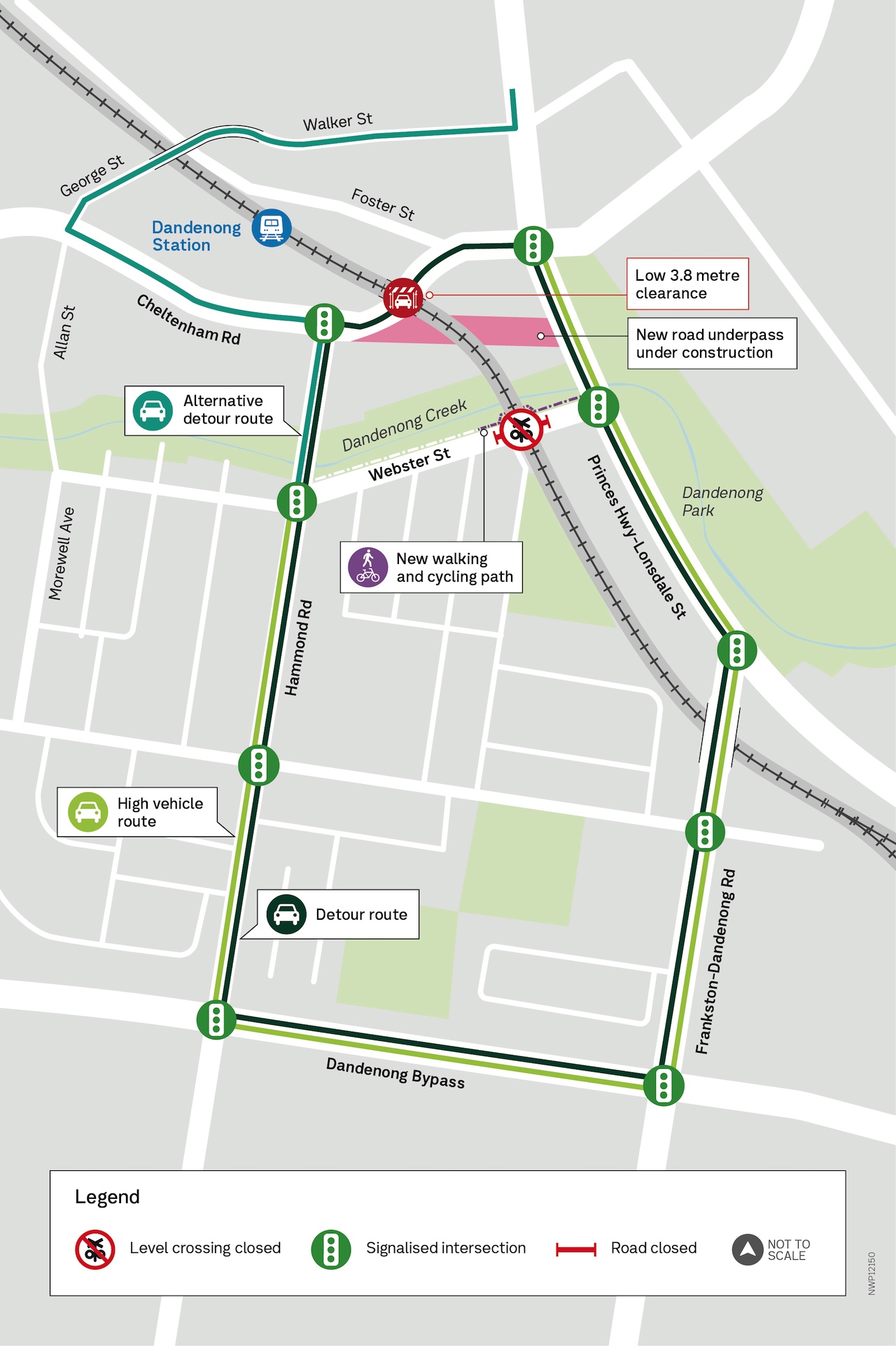 Webster Street local traffic detour map – September 2025