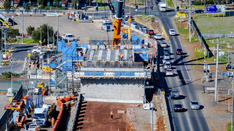 The deck of the new Ferris Road bridge takes shape