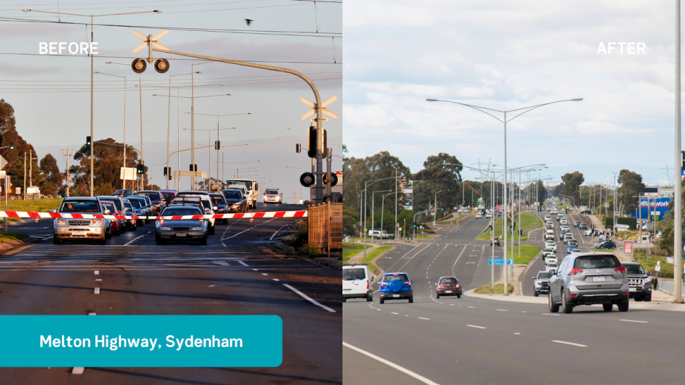 Melton Highway, Sydenham before and after