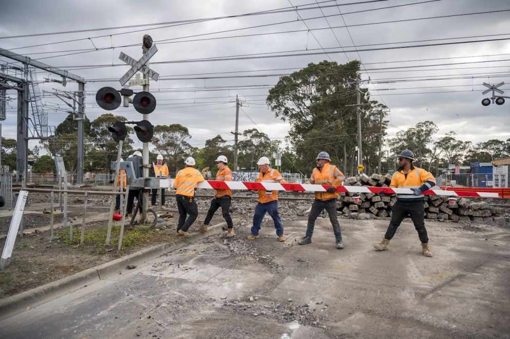 Boom gate removal at Webster Street