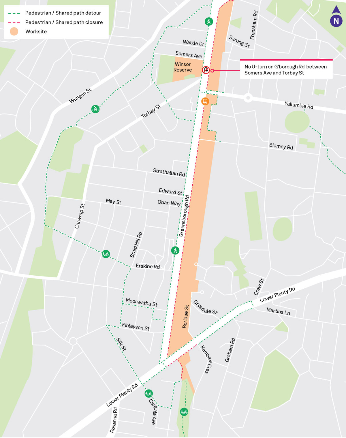 Day and Night works in Watsonia, Macleod and Yallambie-map-Nov-2025