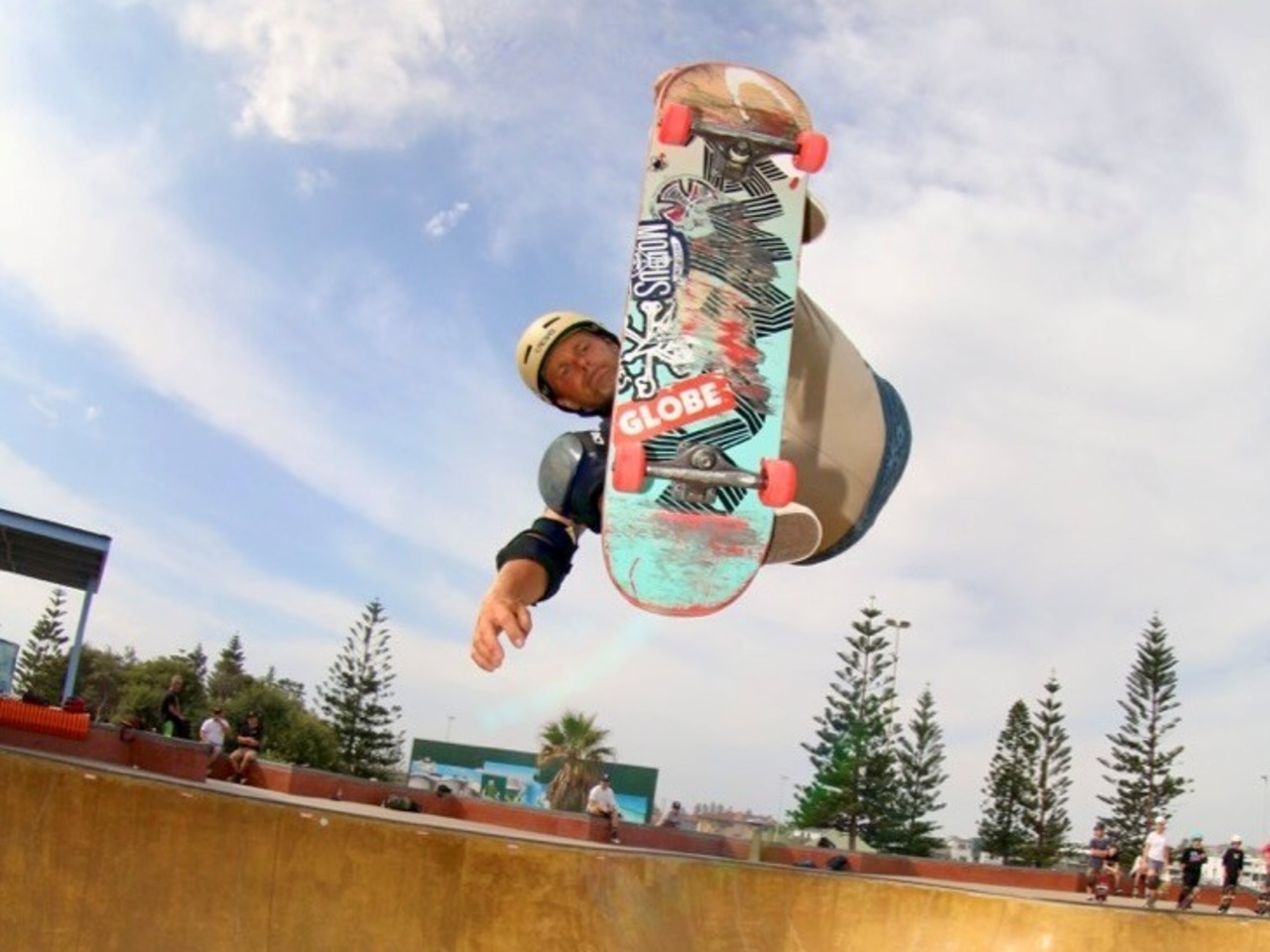 Renton Millar skating in a skate bowl