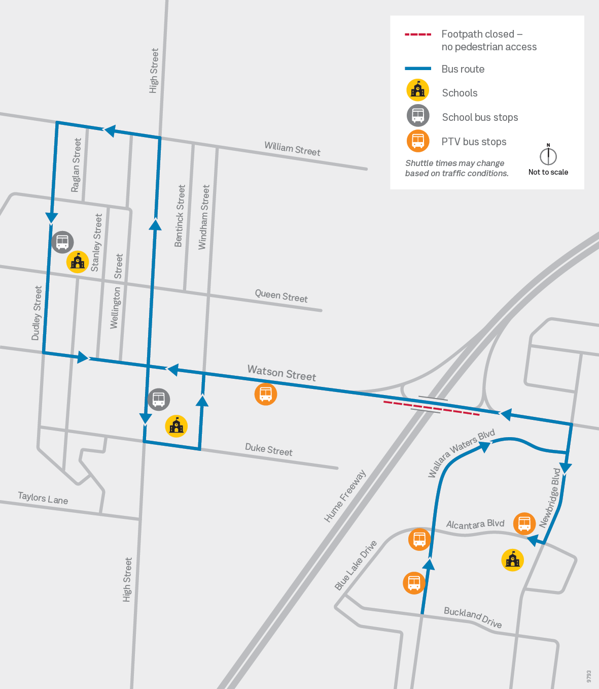AM - School Shuttle Bus Route Map