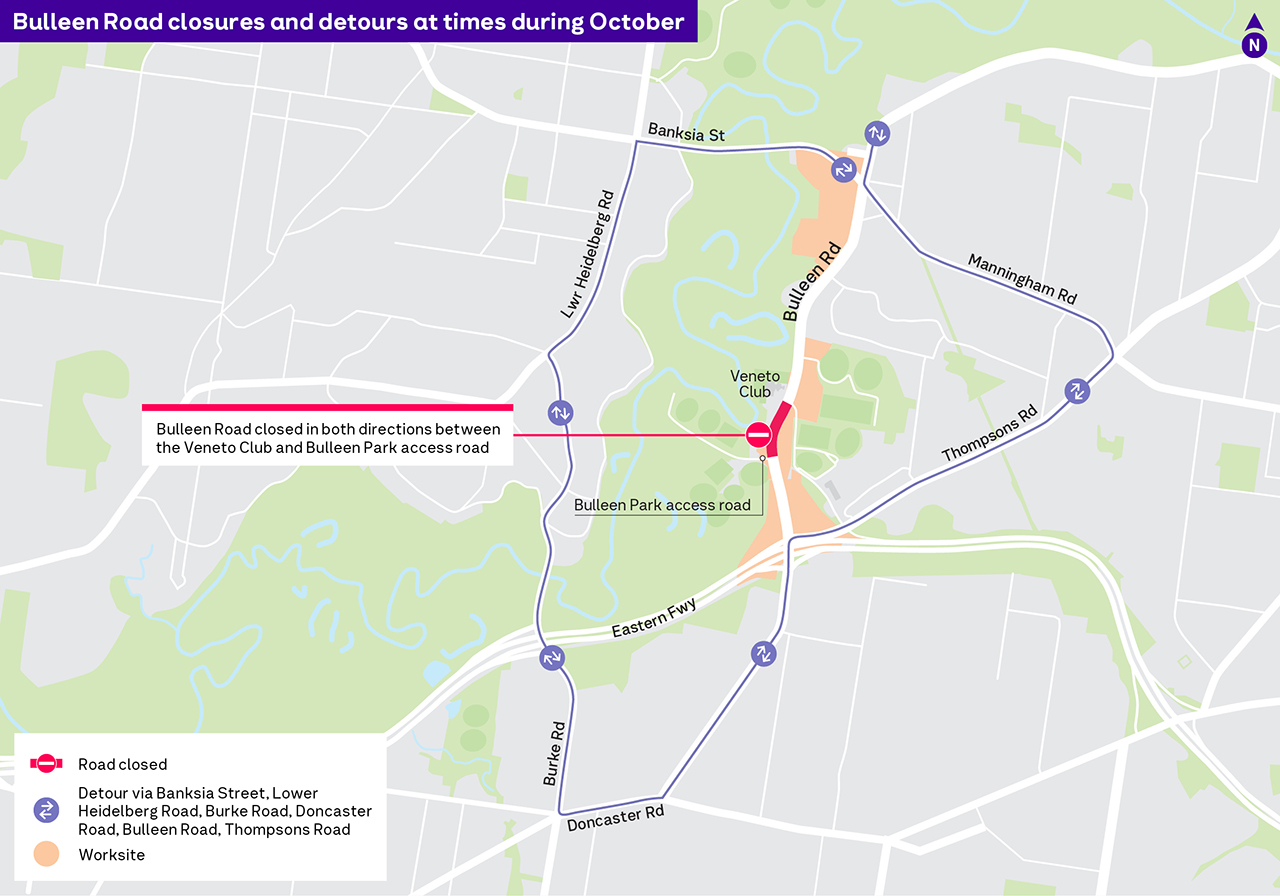 Bulleen Rd closures and detours