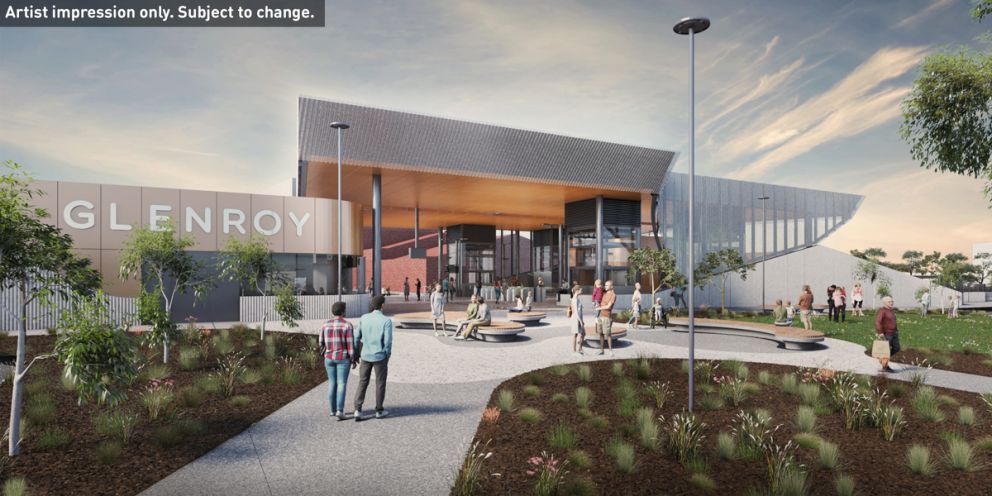 Glenroy Station entry from Post Office Place. Artist impression only. Subject to change.