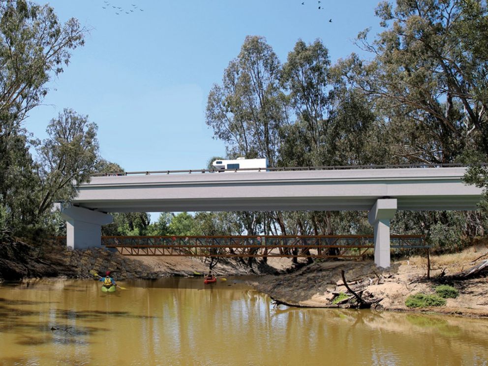 The new bridge over the Campaspe River