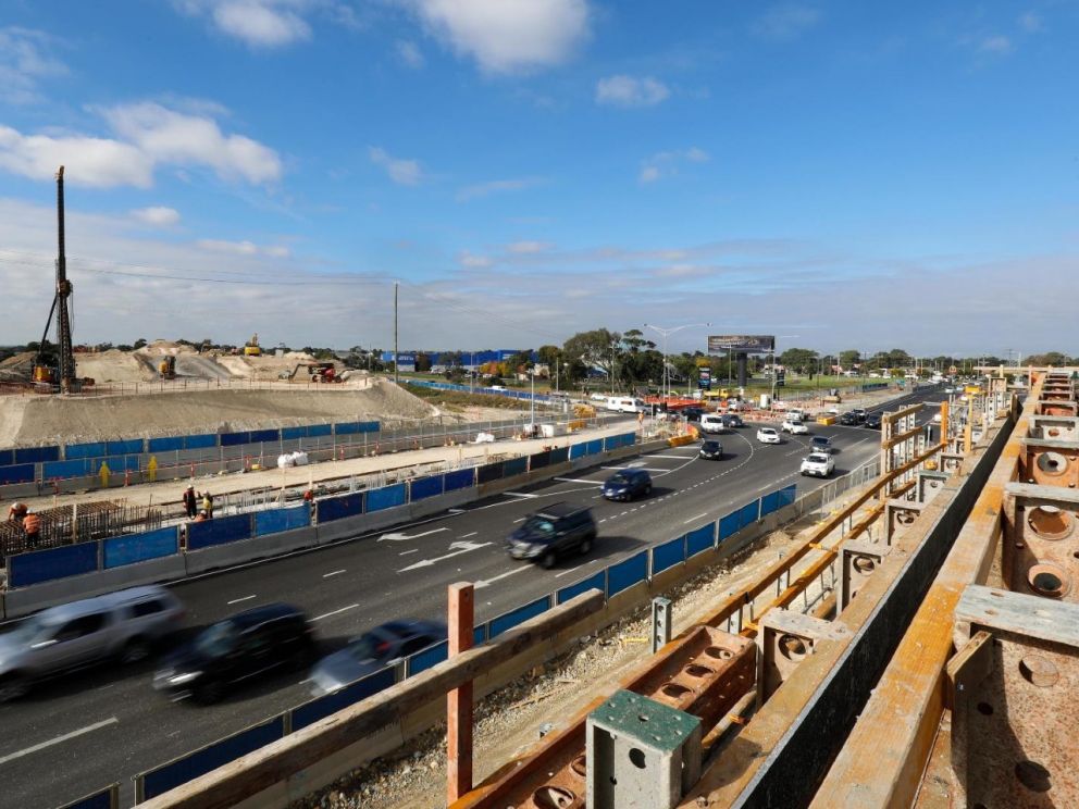 Building the bridge over Springvale Road