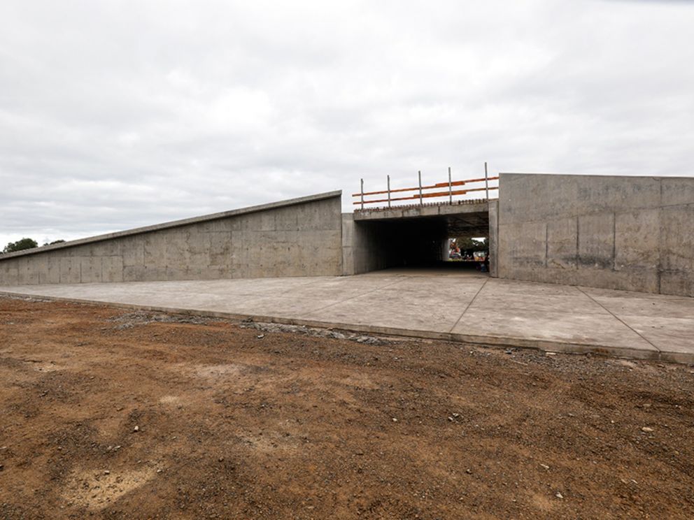 Progress on building the pedestrian underpass at Braeside Park - July 2020