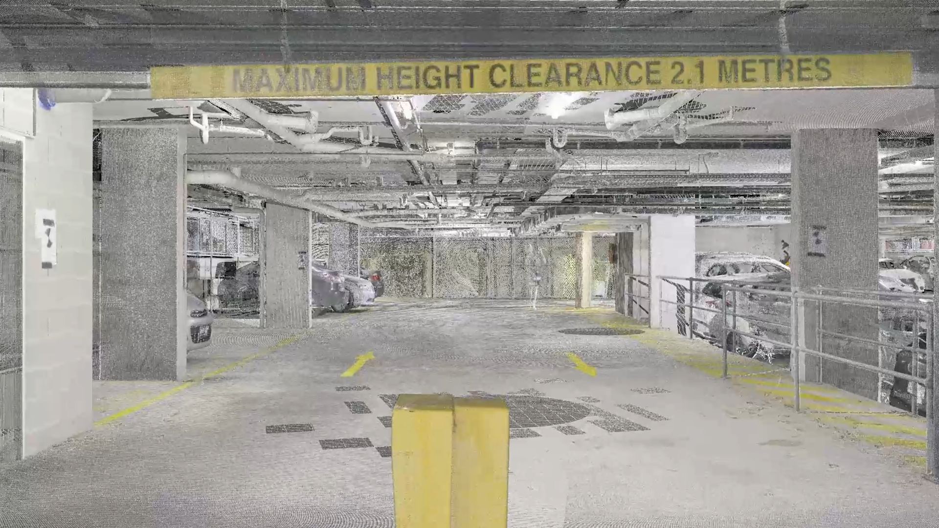 Scans of a car park basement in Box Hill using laser technology