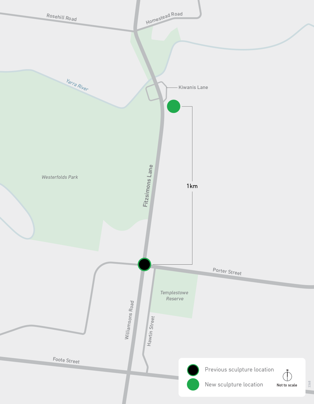 Fitzsimons Lane Upgrade River Peel Sculpture Location Map