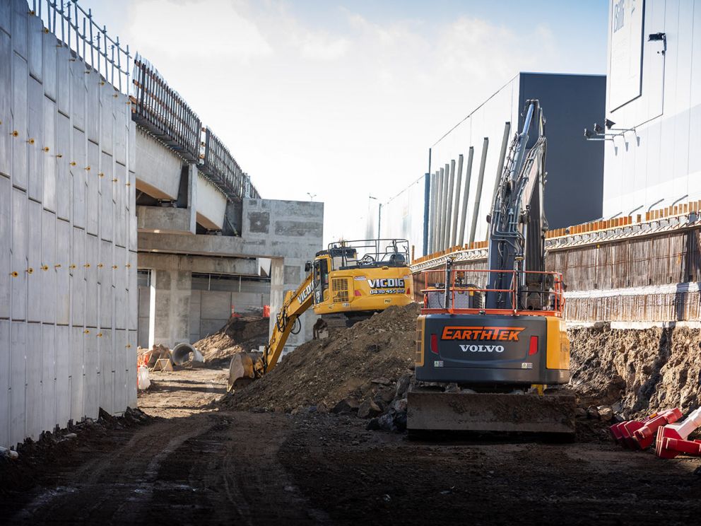 Progress of the Edgars Road Altona bound entry ramp