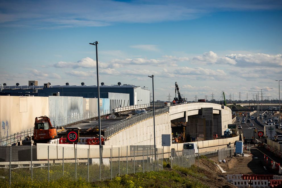 New ramp at Edgars Road Altona-bound exit ramp