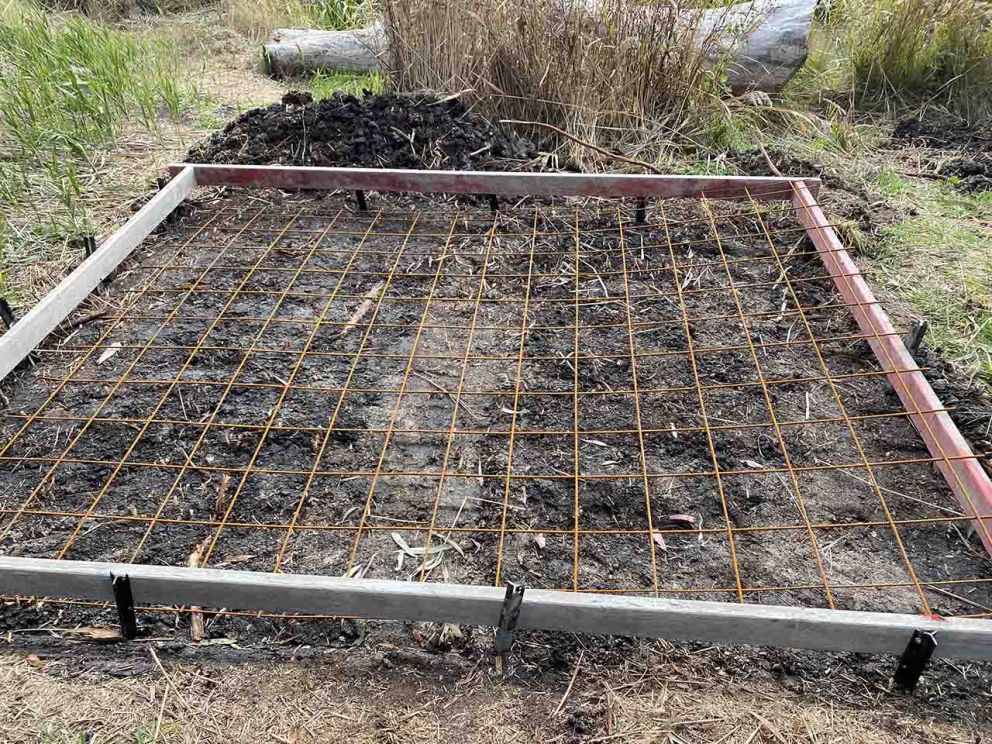 Laying the foundation for new bird hides the project has sponsored at the Braeside Park Wetlands 