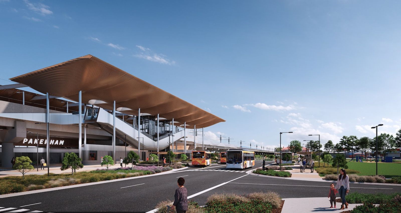 Artist impression of the new Pakenham Station