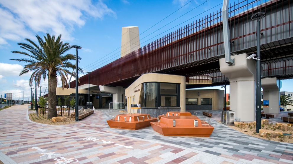 The new Carrum Station forecourt