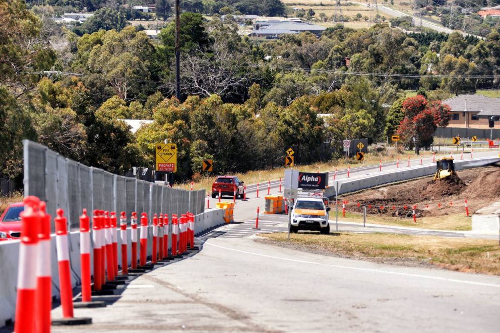 Construction works on the Narre Warren North Road Upgrade